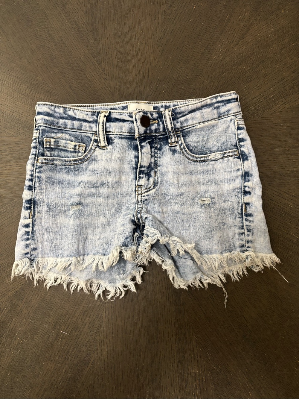 BKE Light Blue Distressed Jean Shorts with Frayed Hem